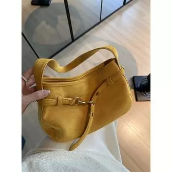 NNO New Niche Design Popular Golden Yellow Versitile Fashion Shoulder Bag Casual Portable Women s Bag 2550 Golden yellow