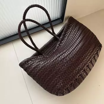 NNO Нишевый бренд Плетеная сумка-тоут для Модная высококачественная сумка через плечо Большой вместимости 2534 Coffee