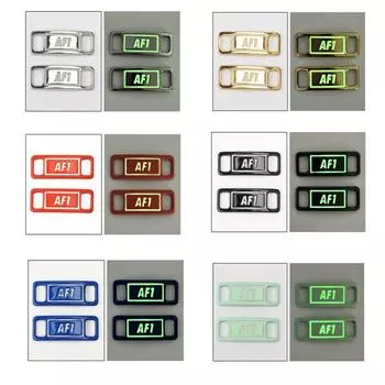 NO.8 2 шт. AF1 светящиеся шнурки с пряжкой ночью флуоресцентные светящиеся аксессуары для кроссовок металлический замок DIY украшение для шнурков белый