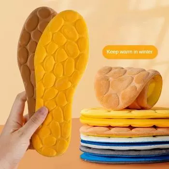NO.8 новые хлопковые стельки для ног, зимние теплые плюшевые зимние ботинки, подошва для обуви, вставки для обуви, мужские и женские спортивные стельки для обуви, грелки 37-38 хаки