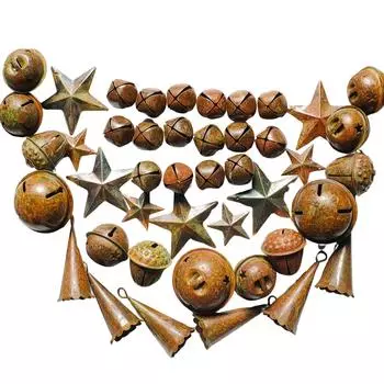 NO DIRTY 6 шт. деревенские колокольчики смешанные стили винтажные ржавые металлические рождественские подвесные колокольчики кантри ржавый сарай звезда фермерский дом домашний деко