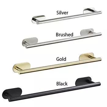 No Drilling 40/50cm Towel Rack Self Adhesive Wall Mounted Bathroom Towel Shelf Bath Towel Hanger Bar Holder for Kitchen Toilet