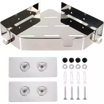 No Drilling Shower Rack, Triangular Shower Basket, 304 Stainless Steel Bathroom Rack Suitable for Shower Room, Kitchen, Bathroom