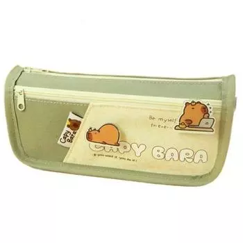 No Fading Capybara Pen Pouch Oxford Capybara Pencil Bag Capybara Pencil Case Stationery светло-зеленый