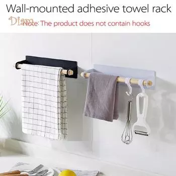 NO.HS Настенная стойка для хранения туалетной бумаги, держатель для полотенец, вешалка для кухонных принадлежностей, полотенец, мочалок чёрный