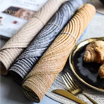 NO.HS Нескользящая хлопчатобумажная пряжа, тканая изоляционная подушка для стола, твердый коврик для столовых приборов, термостойкий коврик кофейный