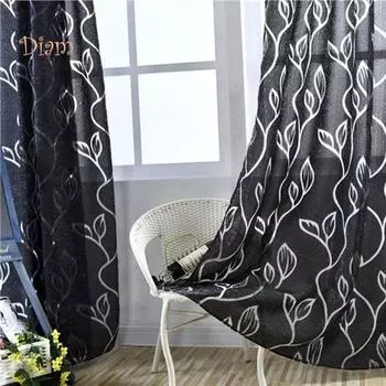 NO.HS полупрозрачный лист оконная занавеска марля тюль драпировка домашний декор чёрный