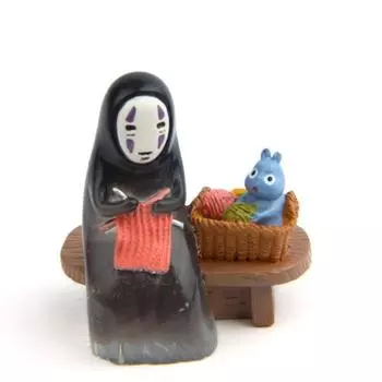 No Man Face Sitting On A Stool Knitting Sweater Scene Model For Decoration Prop