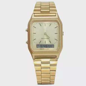 No Mark AQ230W Classic Retro Gold мужские водонепроницаемые часы со стальным браслетом
