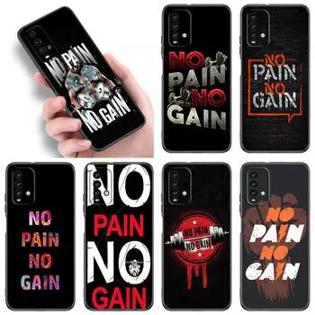 No Pain No Gain Gym Fitness Phone Case For Xiaomi Redmi Note 5 6 9T K20 K40 K50 Pro 7A 8A 9A 9C 9i 10A 10C A1 S2 TPU Black Cover Redmi Note 5(Pro)
