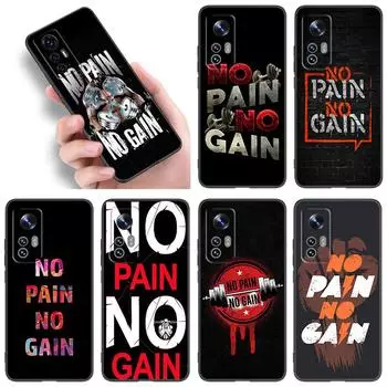 No Pain No Gain Gym Fitness Phone Case For Xiaomi Mi A2 8 9 SE Note 10 10T 11 12 Lite 9T 11T 12S 12T Pro A3 6X 12X Black Cover Xiaomi Mi A2(6X)