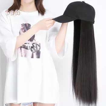 NO.PS женский длинный прямой вьющийся парик 2 в 1 с бейсбольной шляпой, аксессуары для волос 7#