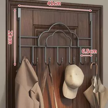 No Punch Door Storage Hook Household Wall Hanger Hook New Coat Rack Cloud-Black