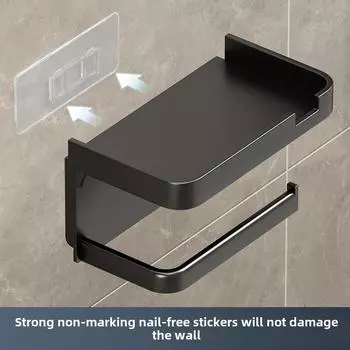 No punching Bathroom Paper Holder Storage Rack Kitchen Placement Of Seasoning Bottles Toilet Roll Of Paper Phone Storage rack серый