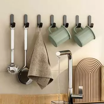 Никаких крюков для пробивания отверстий, никаких отметин, несущие стены кухни, самоклеящиеся двери, самоклеящиеся крючки, одежда, ключи, вешалки, ванная комната