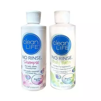 No-rinse shampoo 236ml/No-rinse body bath 236ml/Hair and body cleansing without water/No alcohol/Patient care, 1 piece, 236ml