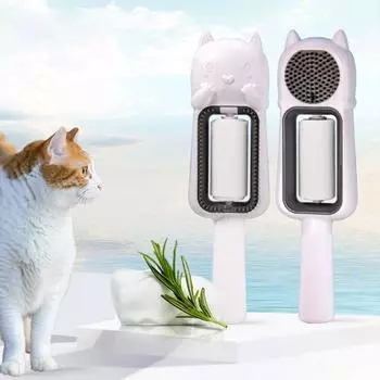 No Washing Cat Hair Removal Brush Plastic Floating Hair Removal Comb Pet Wipes Comb Cleaning белый