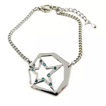 NOA [G0297] - Серебряный бирюзовый дизайнерский браслет Звездная ночь