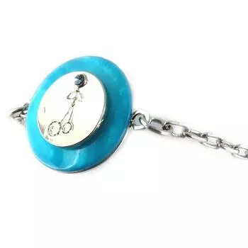 NOA [G0312] - Дизайнерский браслет Nacre en Folie серебристо-бирюзовый