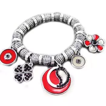 NOA [G5539] - Серебристо-красный дизайнерский браслет Эмили