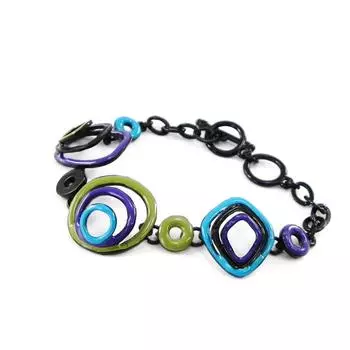 NOA [H8367] - Дизайнерский браслет «Раскраска» сине-зеленый