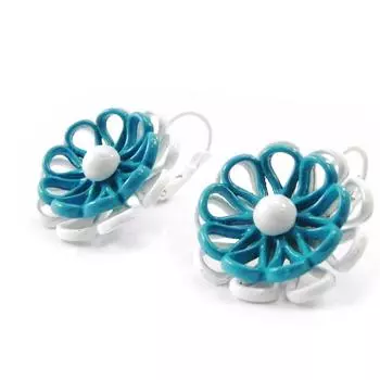 NOA [I4798] - Дизайнерское спальное место Marguerite бирюзово-белое