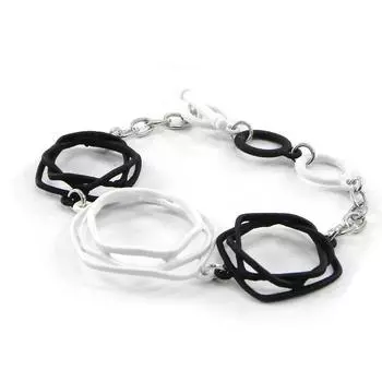 NOA [I4946] - Дизайнерский браслет Graphik белый черный