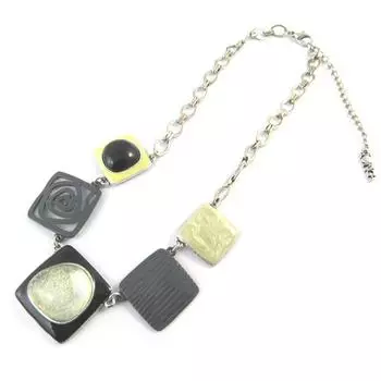 NOA [J2753] - Дизайнерское колье Les Aciduls черный серый белый