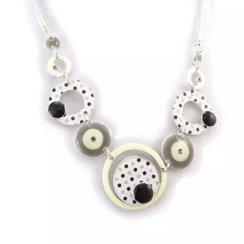 NOA [K0193] - Дизайнерское колье Coloring бело-серый