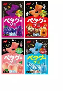 Nobel Peta Goo Gummy 50 г x 24 пакета 6 пакетов Сравнение вкусов газировки Ассортимент сладостей (4 типа, каждый) Виноград, Кола, Персик, [Склад Юккуна]