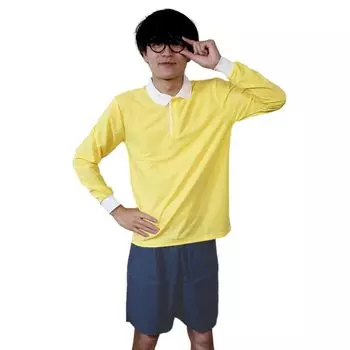 Nobita Style Косплей 3 предмета Размеры Длинный рукав [TUISKU] Костюм, Комплект, Хэллоуин, Доступно, Унисекс, Взрослые, (L) жёлтый