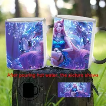 Noble Queen термочувствительная кружка BSKT-158 забавные кофейные чашки фарфоровые кружки бесплатная доставка чашки меняющие цвет чашка для завтрака посуда для напитков 301-400ml