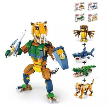 NOBLEDUCHESS Создатель Динозавр Игрушка Блок Настоящее Сибирский Тигр Kyoryu Мальчики Девочки Возраст 10022-10025 7-12