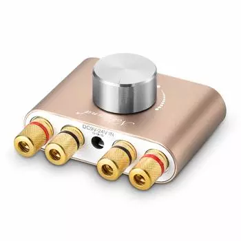 Nobsound Pro Усилитель мощности Bluetooth 100 Вт Усилитель Динамик HiFi Аудио с Блоком Питания NS-01G 5.0 (Золото)