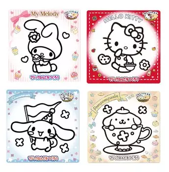 Nobu Company Magic Clay Sanrio 4 типа набор розовый красный желтый синий (Моя Мелодия/Hello Kitty/Помпомпурин/Корица) CN4466-КОМПЛЕКТ