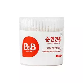 Ночлег и завтрак) НОВАЯ детская ватная палочка (круглый бумажный пакет) 200P,Корейские детские товары