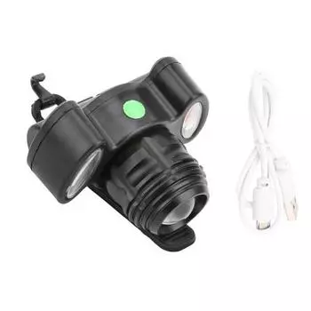 Ночная езда на велосипеде, высокая яркость, зарядка через USB, передний свет, лампа, фонарик для горного велосипеда, черный