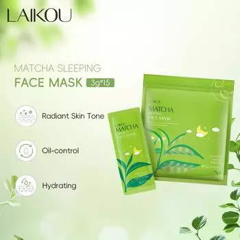 Ночная коллагеновая маска для лица LAIKOU Cherry Blossom, Centurion, Snail Seaweed Matcha