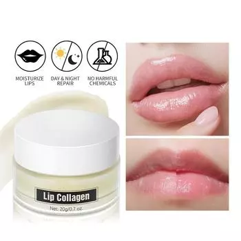 Ночная маска для губ 20 г, коллагеновая маска для губ, ночная, увеличивающая объем губ, с гиалуроновой кислотой One Size
