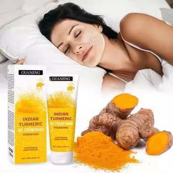 Ночная маска с куркумой, 120 мл, увлажняет поры и осветляет кожу, грязевая маска с куркумином 120ml