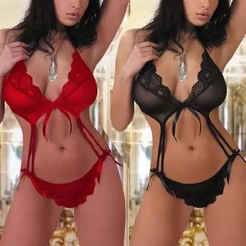 Ночная одежда для сна Пуш-ап Прозрачный комплект Стринги Топ XL