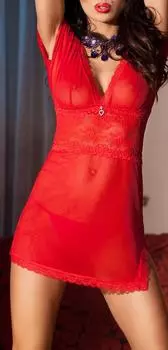 Ночная рубашка Armella красная S прозрачный