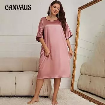 Ночная рубашка больших размеров, летняя тонкая дышащая женская одежда с круглым вырезом, сексуальная ночная рубашка, женская домашняя одежда из ледяного шелка