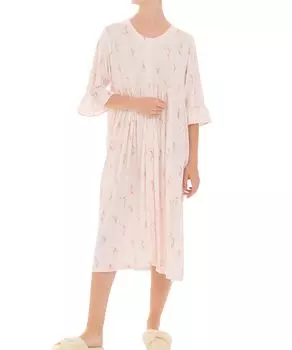 Ночная рубашка Cool Touch Rib Knit Ice Cream Dress Pink FreeSize [Narue] Женская розовый