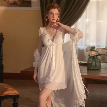 Ночная рубашка для женщин, весенне-летняя однотонная ночная рубашка с подкладкой из кружева, милый халат для женщин M