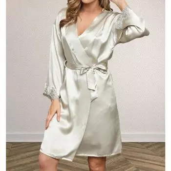 Ночная рубашка, домашняя одежда, комплект для сна, летняя ночная рубашка, кружевная отделка, ночная рубашка из чистого шелка, пижама с нижней юбкой M