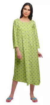 Ночная рубашка Moomaya с 3 и 4 рукавами, хлопковая одежда для сна для женщин 2XL синий