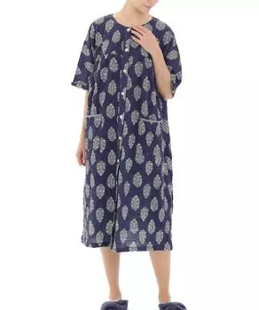 Ночная рубашка с присборенной вуалью Provence Flower Navy FreeSize [Narue] Женская тёмно-синий