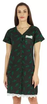 Ночная рубашка с v-образным вырезом и принтом Inkmeso, ночная рубашка для женщин, мягкая пуговица 3XL темно-серого