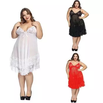 Ночная рубашка, сексуальное женское белье, шелковый халат, платье, ночная рубашка, одежда для сна XXXL белый